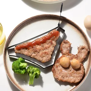 Professional non-stick stainless steel pancake and egg mold with heat-resistant handle