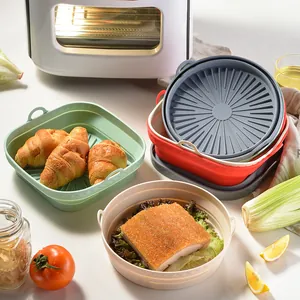 Doublures de friteuse en silicone pliables carrées et rondes pour une cuisson saine