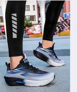 Professional lightweight gradient running shoes with breathable mesh for athletic performance