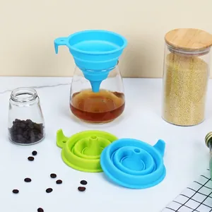Foldable Silicone Funnel Retractable Liquid Dispensing Kitchen Tool For Oil Vinegar Transfer Modern Kitchen Gadget Space Saving Storage
