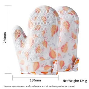Heat resistant silicone oven mitts with cute chicken leg pattern for kitchen baking