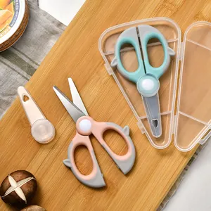 Set di forbici per pappe in acciaio inossidabile con custodia portatile per frutta e verdura