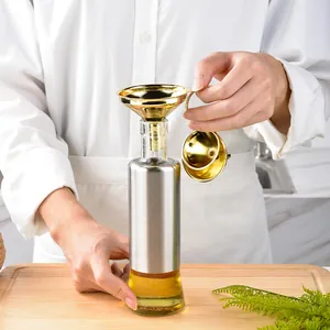 Ensemble de mini-entonnoirs en acier inoxydable doré pour un dosage précis des liquides de cuisine
