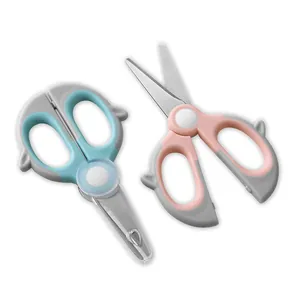 Professionelles tragbares Baby-Nahrungsscheren-Set aus Edelstahl in Blau und Rosa