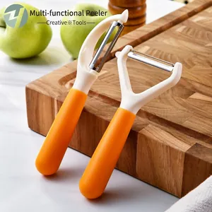 Éplucheur de Fruits et Légumes en Acier Inoxydable Poignée Ergonomique Éplucheur en Y à Lame Pivotante Outil de Cuisine