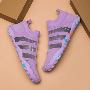 Breathable purple water shoes featuring mesh panels for swimming, diving and beach yoga.