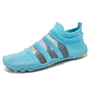 Professional breathable light blue water shoes for swimming, diving and beach activities