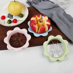 Blumenförmiger Apfelteiler und Entkerner Set aus Edelstahl für Obst in der Küche