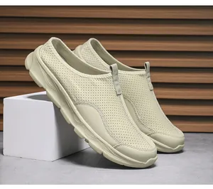 Détail de mocassins décontractés pour hommes avec tige en mesh perforé respirant
