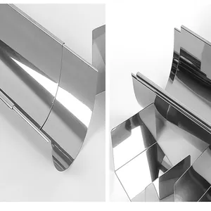 Close-up of adjustable stainless steel semi-circular mousse and toast baking mold