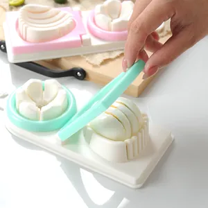 Cortador de huevos manual multifuncional de acero inoxidable para huevos cocidos