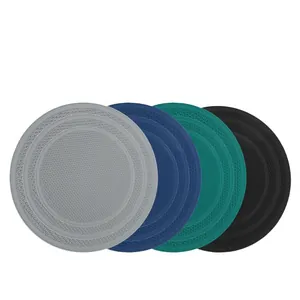 Non-slip round silicone heat resistant mats set with protective honeycomb texture