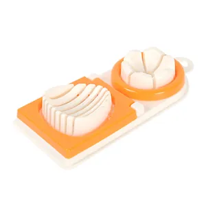 Cortador de huevos manual 2 en 1 con hilos de acero para rodajas y gajos de flor