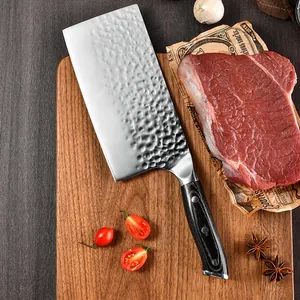 5Cr15 hammered stainless steel kitchen chef knife for slicing meat and vegetables
