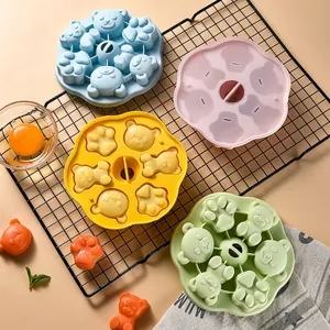 Cartoon Bear Paw Silicone Baby Food Mold Multi Cavity Heat Resistant Steaming Baking Mold For Jelly Cake Ice Cream Molds