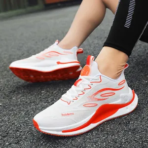 Modische atmungsaktive ultraleichte Laufschuhe in Weiß und Orange für Damen und Herren