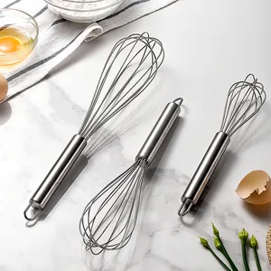 Set professionale di tre fruste in acciaio inossidabile per pasticceria in varie misure