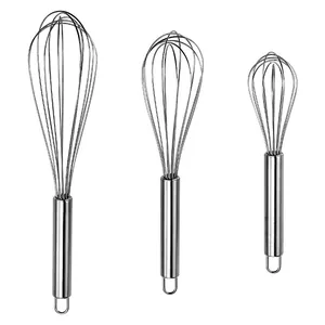 Set di tre fruste in acciaio inossidabile da 8, 10 e 12 pollici per la cucina