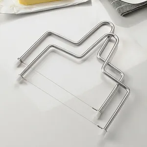 Trancheuse à Fromage en Fil d'Acier Inoxydable Coupe-Gâteau Séparateur de Pain Outil de Pâtisserie Manuel Cuisine