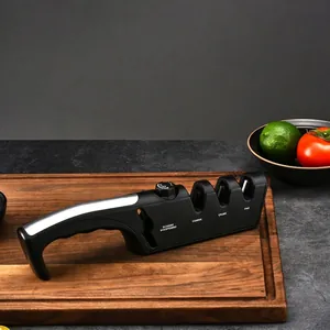 Affilacoltelli Manuale Professionale Angolo Regolabile Strumento di Affilatura Diamantato per Forbici da Cucina Coltelli