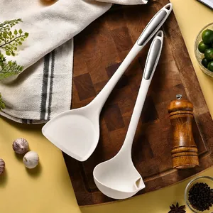 Silicone Oil Filter Spoon And Spatula Heat Resistant Non Stick Kitchen Cooking Utensil With Long Handle Stainless Steel Accents Home Kitchenware
