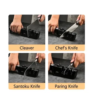 Affilacoltelli manuale regolabile a 3 fasi per mannaia, chef, santoku e spelucchino