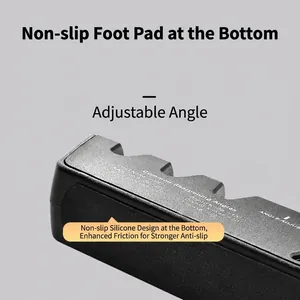Affilacoltelli manuale regolabile a 3 stadi con base in silicone antiscivolo stabile