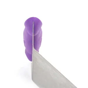 Professional stainless steel cake lifter with purple silicone handle for baking