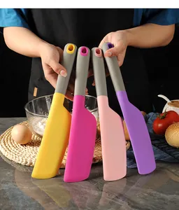 Große bunte Silikonspatel zum Backen von Kuchen und Mischen von Marmelade, 4er-Set