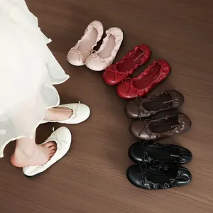 French style soft sole ballet flats with bow tie detail available in multiple colors