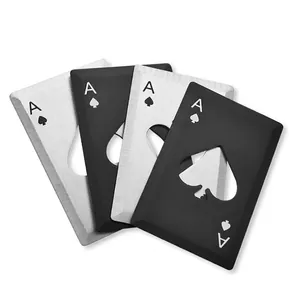 Creative Ace Of Spades Poker Card Bottle Opener Stainless Steel Credit Card Size Heavy Duty Beer Cap Opener For Bar Home Party Gift