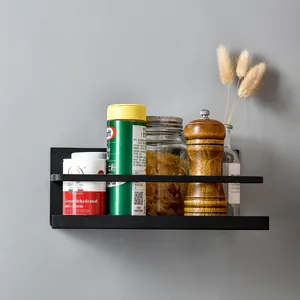 Étagère à épices magnétique pour réfrigérateur en fer, organisateur de cuisine noir