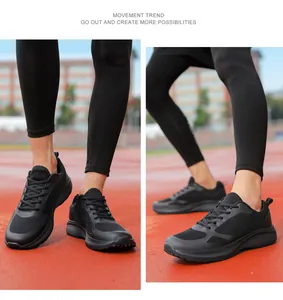 Lightweight breathable mesh running shoes for men in a sports track setting