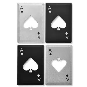 Apribottiglie Creativo in Acciaio Inossidabile a Forma di Carta da Poker Asso di Picche Portatile Formato Tessera Bar