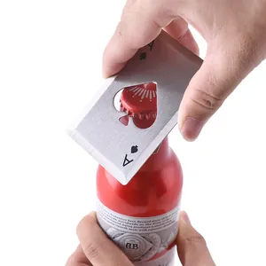 Apribottiglie in acciaio inox a forma di asso di picche per bottiglie di birra rosse