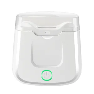 Electric baby nail trimmer featuring a quiet motor and illuminated green power button