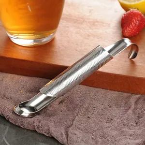 304 Stainless Steel Tea Infuser Pipe Design Hanging Tube Tea Strainer For Loose Leaf Tea Reusable Herbal Spice Filter
