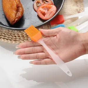 Translucent handle silicone basting brush for BBQ and baking