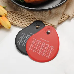 Water Drop Shape Silicone Dough Scraper Integrated Baking Cutter With Measurement Equivalents Chart Kitchen Tool