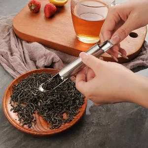 304 stainless steel pipe-shaped tea infuser used for scooping loose tea leaves