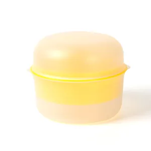 Tragbare manuelle Saftpresse für Orangen und Zitronen mit Deckel in Gelb und Weiß