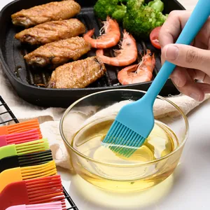 Heat resistant colorful silicone BBQ oil brush for professional grilling and pastry cooking