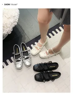 Elegant ballet flats with bow detail and Mary Jane straps in multiple colors.