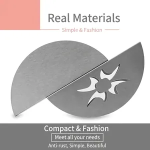 Creative fan-shaped stainless steel napkin holder stand with modern brushed finish