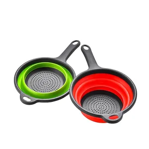 Cestello di Drenaggio Circolare Pieghevole in PP TPR Colino per Frutta e Verdura Portatile da Cucina Cesto Lavaggio
