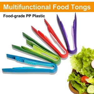 Food Grade PP Plastic Food Tongs Set For Bread Salad Cake Heat Resistant Kitchen Serving Tongs Nested Cooking Utensils