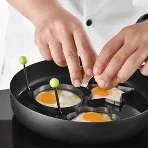 Juego de moldes para huevos de acero inoxidable con varias formas para cocina creativa