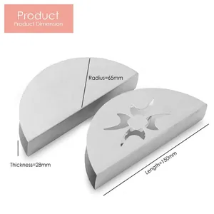 Fan-shaped stainless steel napkin holder set, size 150x65x28mm, modern kitchen decor