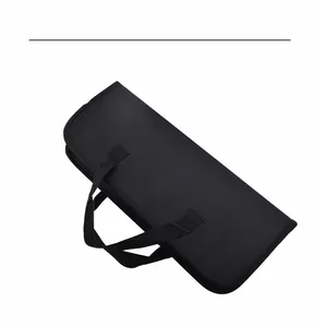 Portable black Oxford cloth carrying case for outdoor stainless steel BBQ tool set