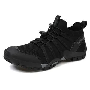 Chaussures de randonnée en maille respirante noire avec système de laçage rapide